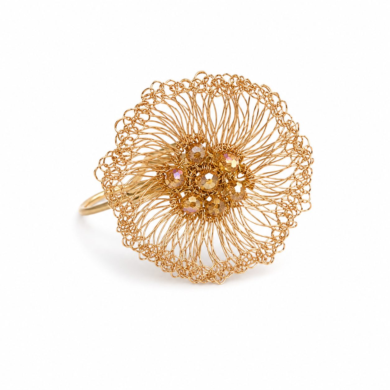 Anillo flor crochet # 60 RFF