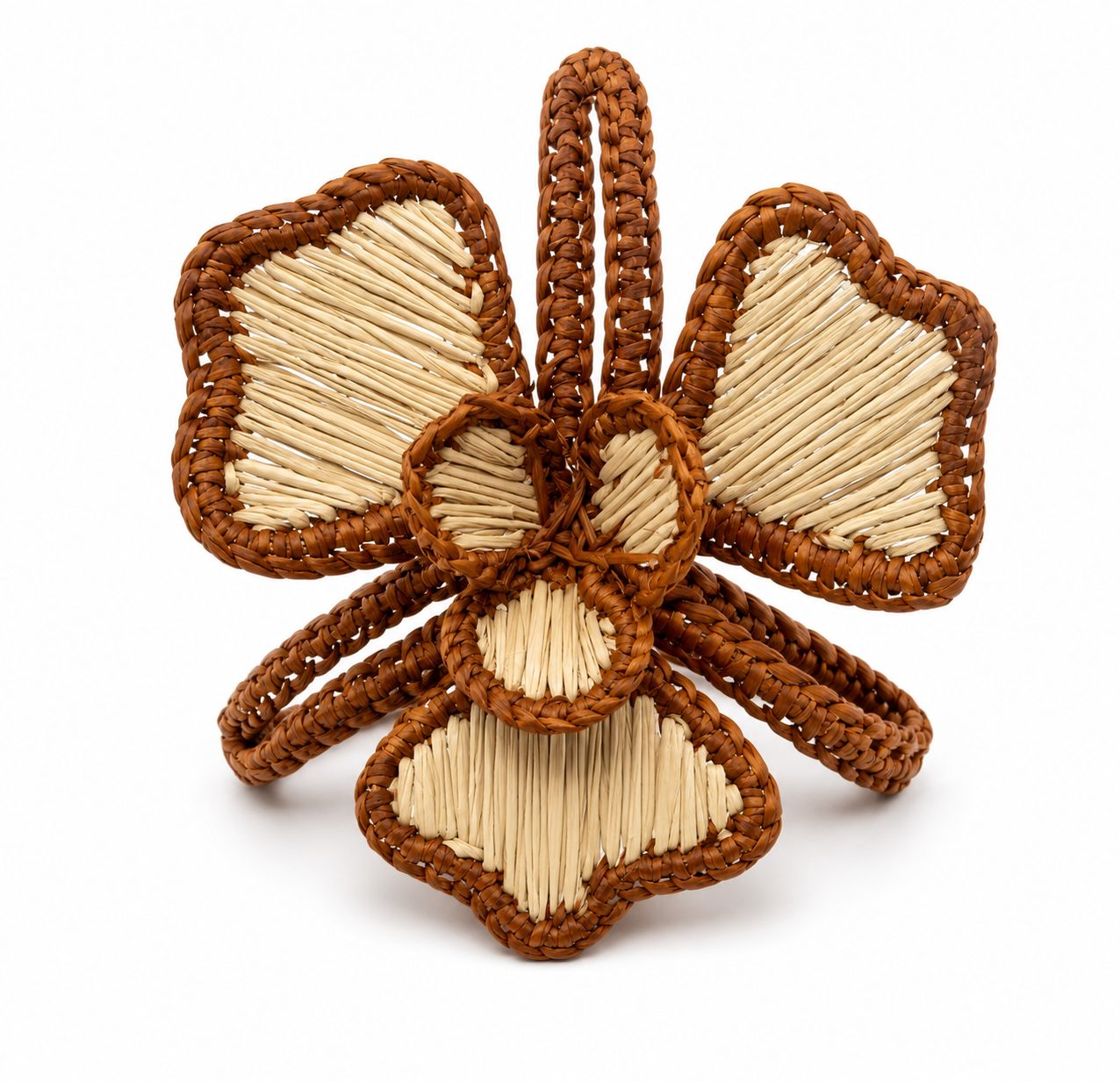 Servilleteros flor crudo con terracota